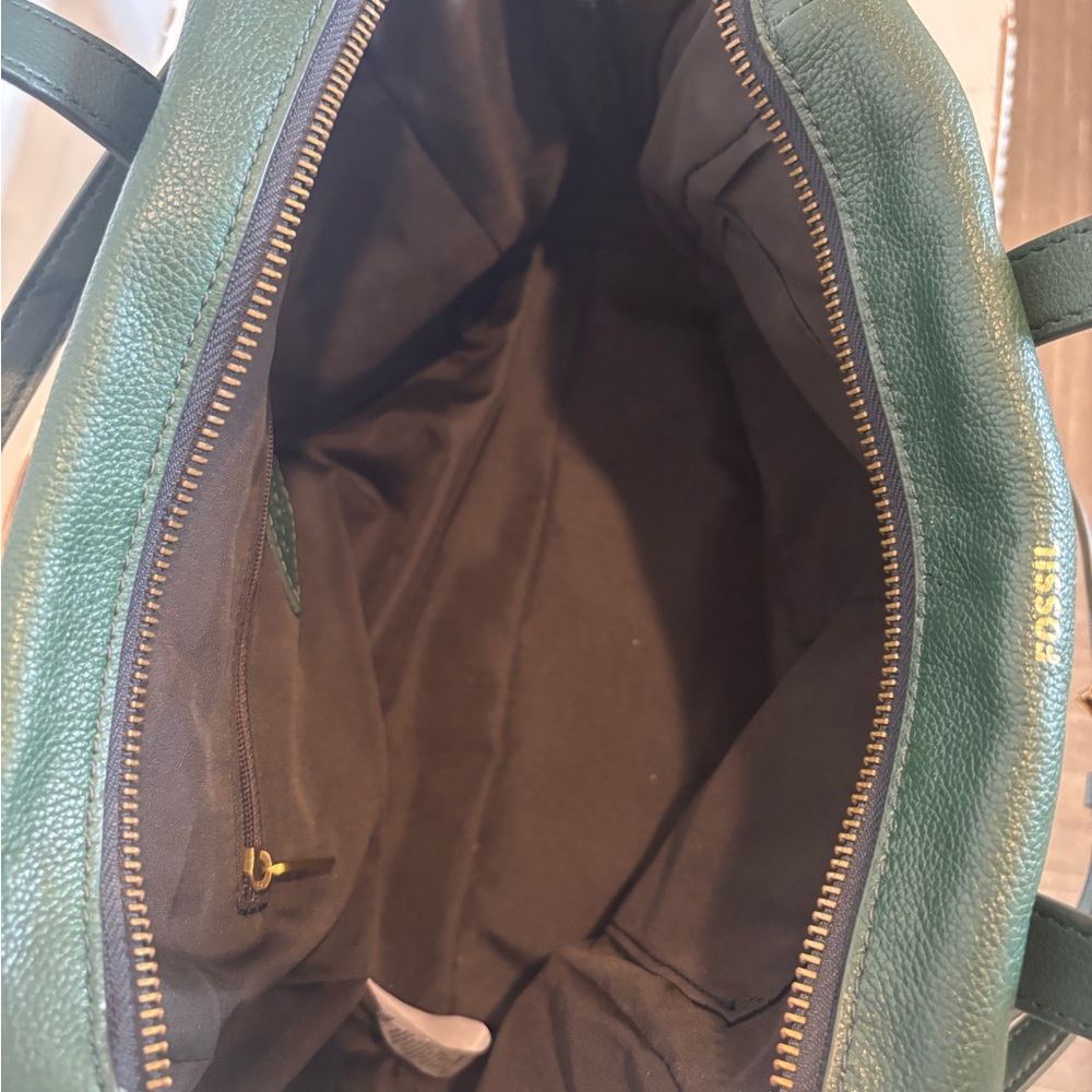 Fossil Forest Green Leather Satchel - Picture 13 of 14